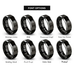 font options for inside engraving on black & grey wands arch rings