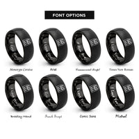 font options for inside engraving on black wands arch rings