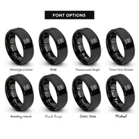 font options for inside engraving on black wands arch rings