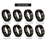 font options for inside engraving on gunmetal & black wands arch rings