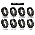 font options for inside engraving on black & grey waning gibbous rings