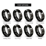 font options for inside engraving on black & silver waning gibbous rings