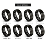font options for inside engraving on black waning gibbous rings
