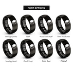 font options for inside engraving on black waning gibbous rings