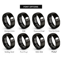 font options for inside engraving on black waning gibbous rings