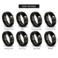 font options for inside engraving on black waning gibbous rings