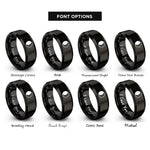 font options for inside engraving on black waning gibbous rings