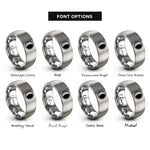font options for inside engraving on gray waning gibbous circle rings