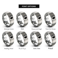 font options for inside engraving on gray waning gibbous circle rings