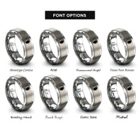 font options for inside engraving on grey waning gibbous circle rings