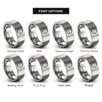 font options for inside engraving on grey waning gibbous rings
