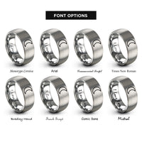 font options for inside engraving on gray waning gibbous rings