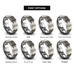 font options for inside engraving on grey waning gibbous rings