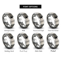 font options for inside engraving on gray waning gibbous rings