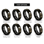 font options for inside engraving on gunmetal & black waning gibbous rings
