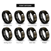 font options for inside engraving on gunmetal & black waning gibbous rings