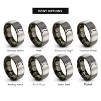 font options for inside engraving on gunmetal & silver waning gibbous rings
