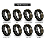 font options for inside engraving on gunmetal & black warehouse rings