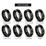 font options for inside engraving on black & gray warhammer rings
