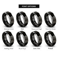 font options for inside engraving on black & gray warhammer rings