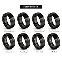 font options for inside engraving on black warhammer rings
