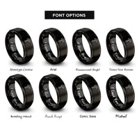 font options for inside engraving on black warhammer rings