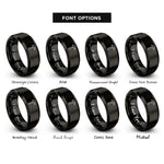 font options for inside engraving on black warhammer rings