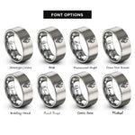 font options for inside engraving on gray warlock moon rings