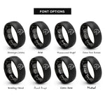 font options for inside engraving on black warmblood rings