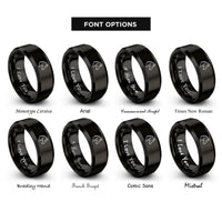 font options for inside engraving on black warmblood rings