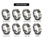 font options for inside engraving on silver warmblood rings