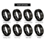 font options for inside engraving on black warning triangle rings