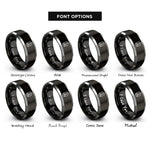 font options for inside engraving on black & silver warrant officer insignia rings