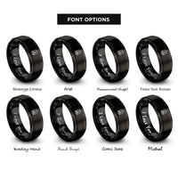 font options for inside engraving on black warrant officer insignia rings