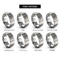font options for inside engraving on gray warrant officer insignia rings