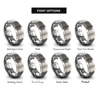 font options for inside engraving on grey warrant officer insignia rings