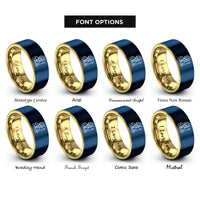 font options for inside engraving on gold & blue warrior rings