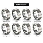 font options for inside engraving on silver warrior i rings