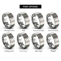 font options for inside engraving on silver warrior i rings