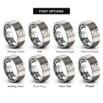 font options for inside engraving on grey warrior ii rings