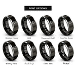 font options for inside engraving on black & gray warthog rings