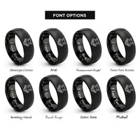 font options for inside engraving on black warthog rings