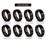 font options for inside engraving on black warthog rings