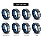 font options for inside engraving on blue & silver wasabi root rings