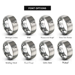 font options for inside engraving on silver wasabi root rings