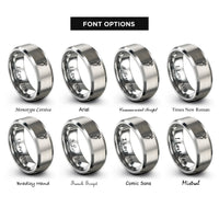 font options for inside engraving on silver wasabi root rings
