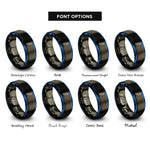 font options for inside engraving on gunmetal & blue wasabi root rings