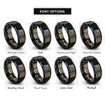 font options for inside engraving on gunmetal & blue wasabi root rings