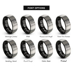 font options for inside engraving on black & grey washer rings