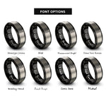 font options for inside engraving on black & grey washer rings